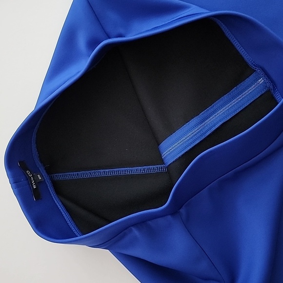 RW&CO Pencil Skirt Electric Blue Centre Silver  Zipper Stretch Size Medium - Picture 5 of 10